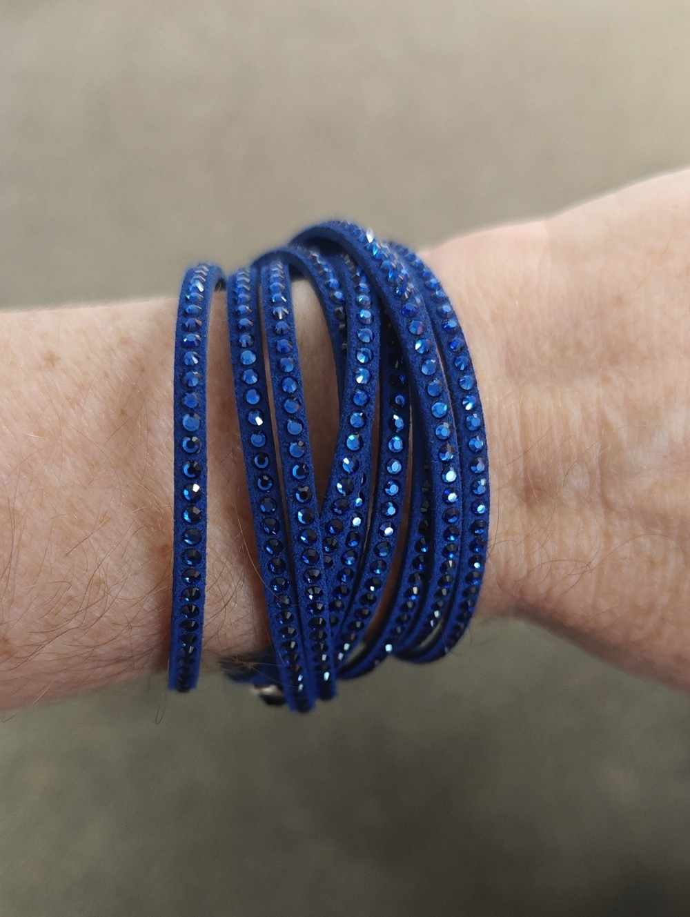 Touchstone Crystal Sapphire Blue Multiwrap Swarovski Crystal Bracelet